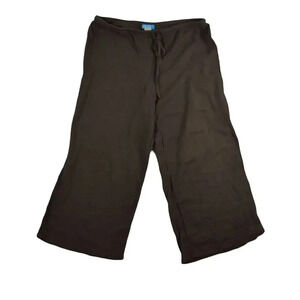 FRESH PRODUCE Cotton Gauze Pull On Pant with Drawstring Waist Chocolate Brown L